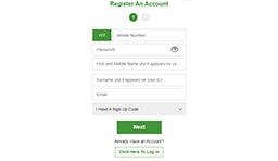 Betway se regisrasievorm